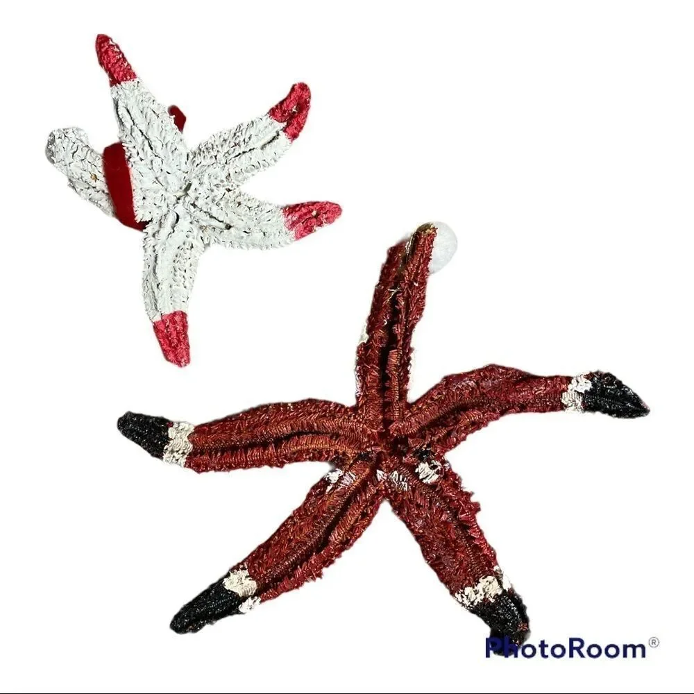 Santa and Snowman Starfish Ornaments